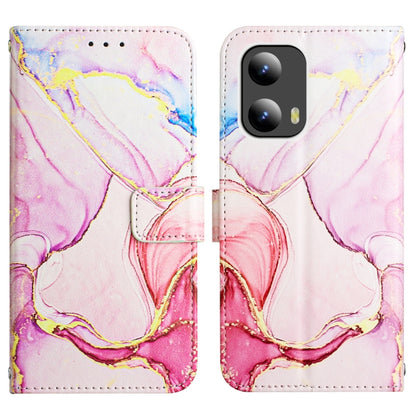 For Motorola Moto G Play 5G 2024 PT003 Marble Pattern Flip Leather Phone Case(Rose Gold) - Motorola Cases by buy2fix | Online Shopping UK | buy2fix