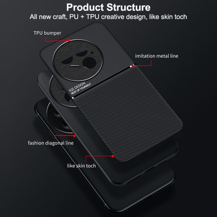 For OnePlus 13 Classic Tilt Strip Grain Magnetic PC Hybrid TPU Phone Case(Black) - OnePlus Cases by buy2fix | Online Shopping UK | buy2fix