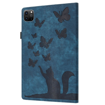 For iPad Pro 11 2024 Butterfly Cat Embossing Leather Tablet Case(Dark Blue) - iPad Pro 11 2024 Cases by buy2fix | Online Shopping UK | buy2fix