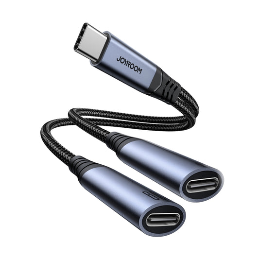 JOYROOM SY-C03 2 in 1 USB-C/Type-C to Dual USB-C/Type-C Audio Adapter Cable(Black) - Type-C Adapter by JOYROOM | Online Shopping UK | buy2fix