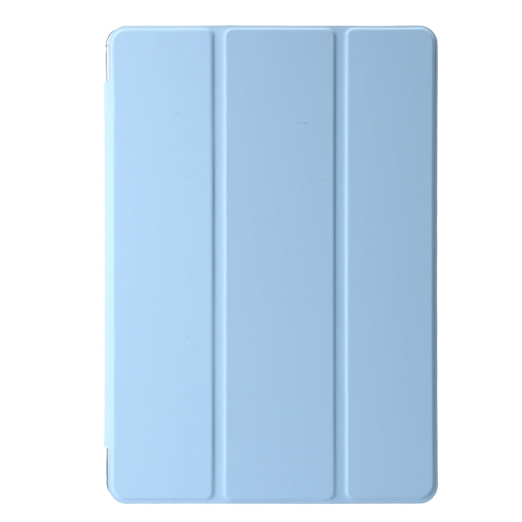 For Lenovo Tab M11 /Xiaoxin Pad 11 2024 Clear Acrylic 3-Fold Leather Tablet Case(Ice Blue) - Lenovo by buy2fix | Online Shopping UK | buy2fix