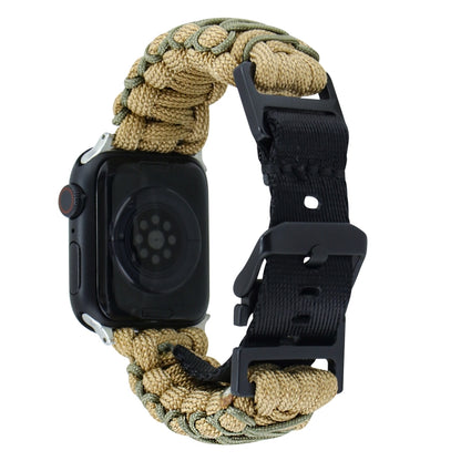 For Apple Watch Ultra 2 49mm Dual-layer Braided Paracord Buckle Watch Band(Khaki Army Green) - Watch Bands by buy2fix | Online Shopping UK | buy2fix