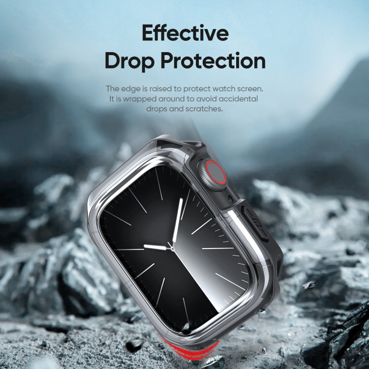 For Apple Watch 9 / 8 / 7 41mm DUX DUCIS Tamo Series Hollow PC + TPU Watch Protective Case(Transparent Black) - Watch Cases by DUX DUCIS | Online Shopping UK | buy2fix