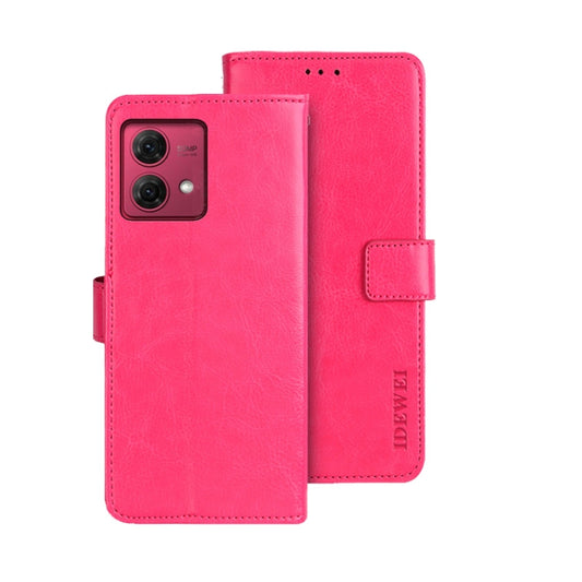 For Motorola Moto G84 5G idewei Crazy Horse Texture Leather Phone Case(Rose Red) - Motorola Cases by idewei | Online Shopping UK | buy2fix