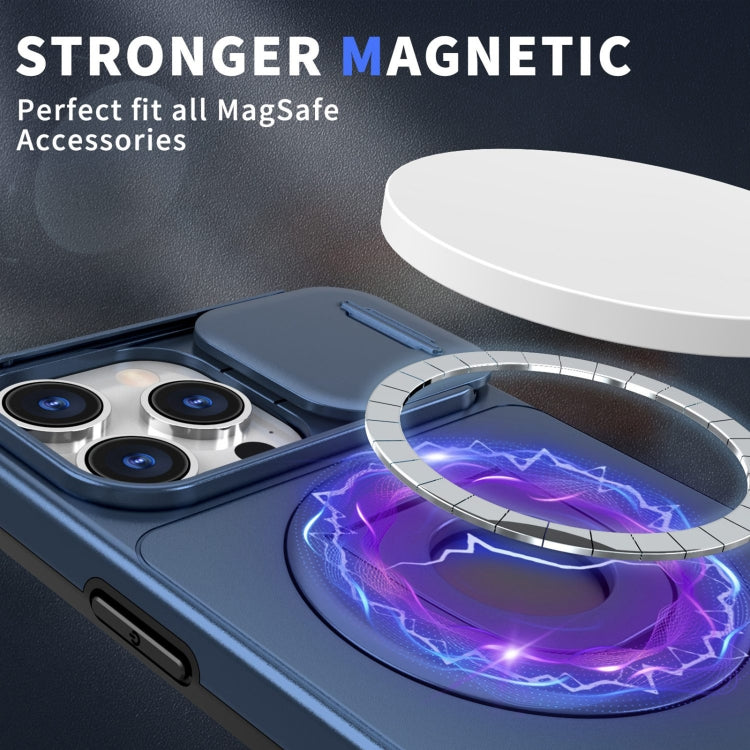 For iPhone 11 Camshield MagSafe Ring Holder Armor Phone Case(Blue) - iPhone 11 Cases by buy2fix | Online Shopping UK | buy2fix