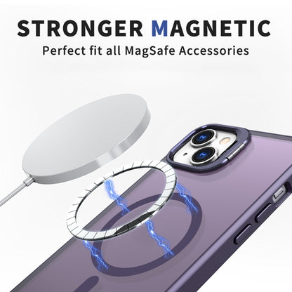 For iPhone 15 Plus Metal Invisible Camera Holder MagSafe Magnetic Phone Case(Purple) - iPhone 15 Plus Cases by buy2fix | Online Shopping UK | buy2fix