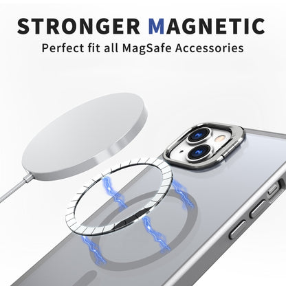 For iPhone 12 Metal Invisible Camera Holder MagSafe Magnetic Phone Case(Grey) - iPhone 12 / 12 Pro Cases by buy2fix | Online Shopping UK | buy2fix