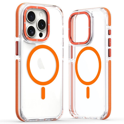 For iPhone 11 Pro Max Dual-Color Clear Acrylic Hybrid TPU MagSafe Phone Case(Orange) - iPhone 11 Pro Max Cases by buy2fix | Online Shopping UK | buy2fix