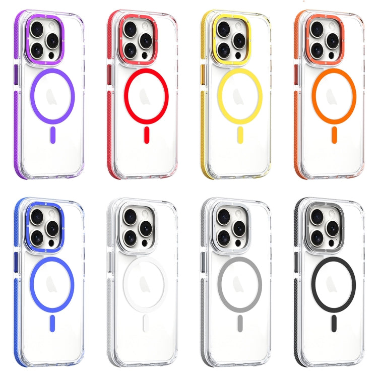 For iPhone 15 Pro Dual-Color Clear Acrylic Hybrid TPU MagSafe Phone Case(Grey) - iPhone 15 Pro Cases by buy2fix | Online Shopping UK | buy2fix