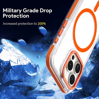 For iPhone 11 Pro Max Dual-Color Clear Acrylic Hybrid TPU MagSafe Phone Case(Orange) - iPhone 11 Pro Max Cases by buy2fix | Online Shopping UK | buy2fix