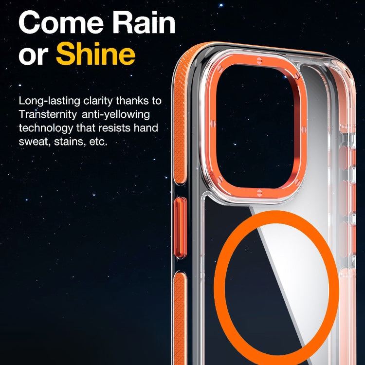 For iPhone 11 Pro Max Dual-Color Clear Acrylic Hybrid TPU MagSafe Phone Case(Orange) - iPhone 11 Pro Max Cases by buy2fix | Online Shopping UK | buy2fix