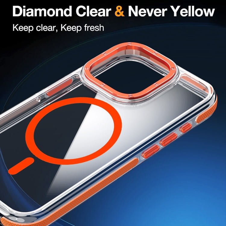 For iPhone 11 Pro Max Dual-Color Clear Acrylic Hybrid TPU MagSafe Phone Case(Orange) - iPhone 11 Pro Max Cases by buy2fix | Online Shopping UK | buy2fix