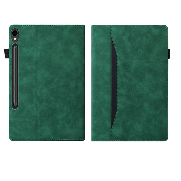 For Samsung Galaxy Tab S9 / S8 / S7 Splicing Shockproof Smart Leather Tablet Case(Green) - Galaxy Tab S9 Cases by buy2fix | Online Shopping UK | buy2fix