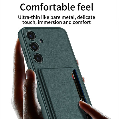 For Samsung Galaxy S24+ 5G GKK Ultra-thin Leather Card Slots Phone Case With Magnetic Holder(Green) - Galaxy S24+ 5G Cases by GKK | Online Shopping UK | buy2fix