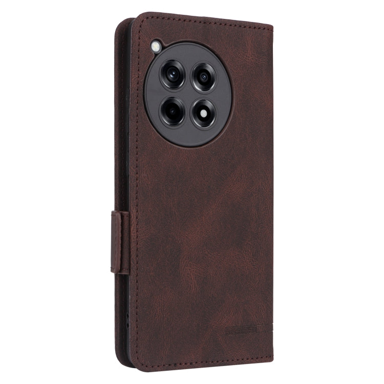 For OnePlus Ace 3 5G Magnetic Clasp Leather Phone Case(Brown) - OnePlus Cases by buy2fix | Online Shopping UK | buy2fix