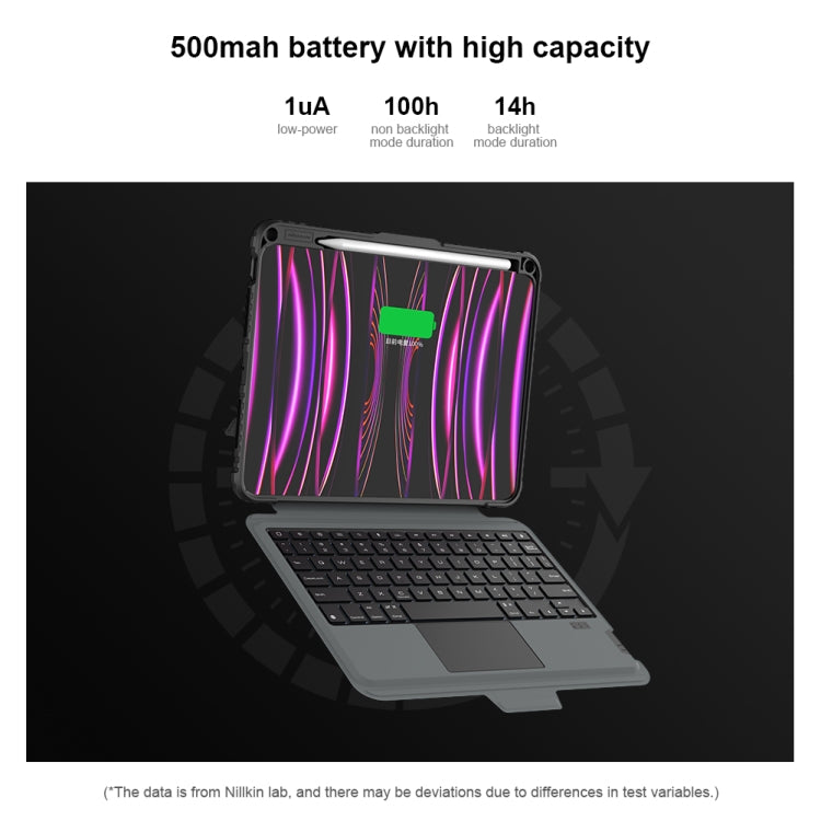 For iPad Pro 11 2024 Nillkin Backlit Version Bumper Link Keyboard Case - iPad Pro 11 2024 Cases by NILLKIN | Online Shopping UK | buy2fix