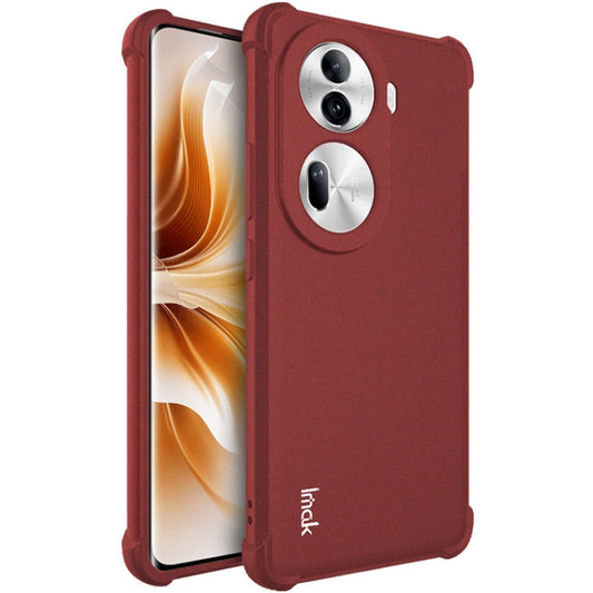 For OPPO Reno11 Pro 5G Global imak Shockproof Airbag TPU Phone Case(Matte Red) - OPPO Cases by imak | Online Shopping UK | buy2fix