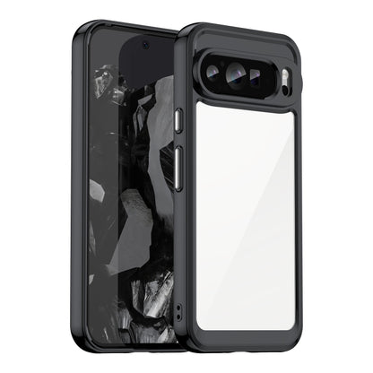 For Google Pixel 9 Pro XL Colorful Series Acrylic Hybrid TPU Phone Case(Black) - Google Cases by buy2fix | Online Shopping UK | buy2fix