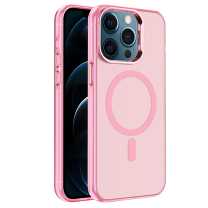 For iPhone 12 Pro Max Electroplated IMD Magsafe PC Hybrid TPU Phone Case(Pink) - iPhone 12 Pro Max Cases by buy2fix | Online Shopping UK | buy2fix