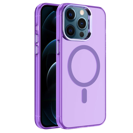 For iPhone 12 Pro Electroplated IMD Magsafe PC Hybrid TPU Phone Case(Purple) - iPhone 12 / 12 Pro Cases by buy2fix | Online Shopping UK | buy2fix