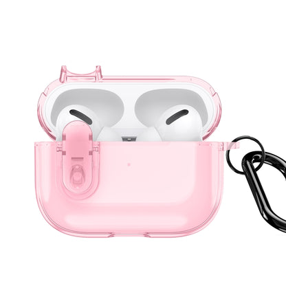 For AirPods Pro DUX DUCIS PECL Series Split Transparent Earphone Case with Hook(Pink) - For AirPods Pro by DUX DUCIS | Online Shopping UK | buy2fix