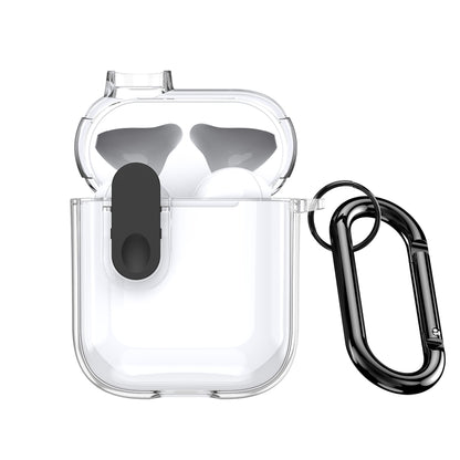 For AirPods 1/2 DUX DUCIS PECL Series Split Transparent Earphone Case with Hook(Transparent Black) - For AirPods 1/2 by DUX DUCIS | Online Shopping UK | buy2fix