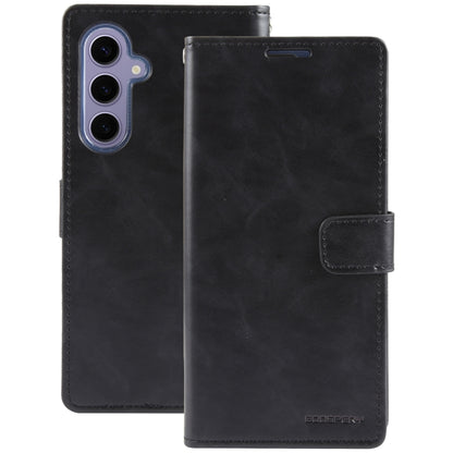 For Samsung Galaxy S24 5G GOOSPERY BLUE MOON Crazy Horse Texture Leather Phone Case(Black) - Galaxy S24 5G Cases by GOOSPERY | Online Shopping UK | buy2fix