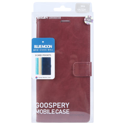 For Samsung Galaxy S24 5G GOOSPERY BLUE MOON Crazy Horse Texture Leather Phone Case(Wine Red) - Galaxy S24 5G Cases by GOOSPERY | Online Shopping UK | buy2fix