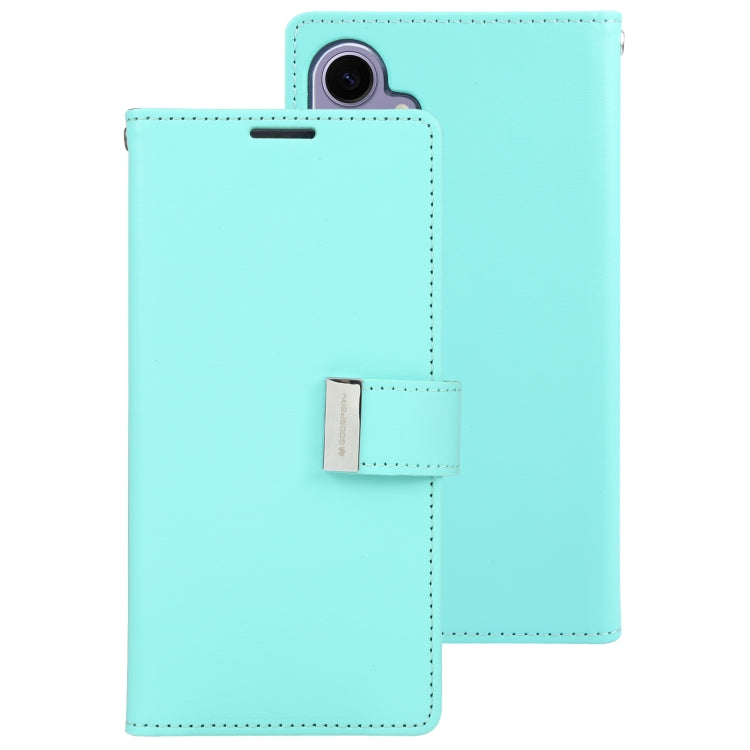 For Samsung Galaxy S24+ 5G GOOSPERY RICH DIARY Crazy Horse Texture Leather Phone Case(Mint Green) - Galaxy S24+ 5G Cases by GOOSPERY | Online Shopping UK | buy2fix