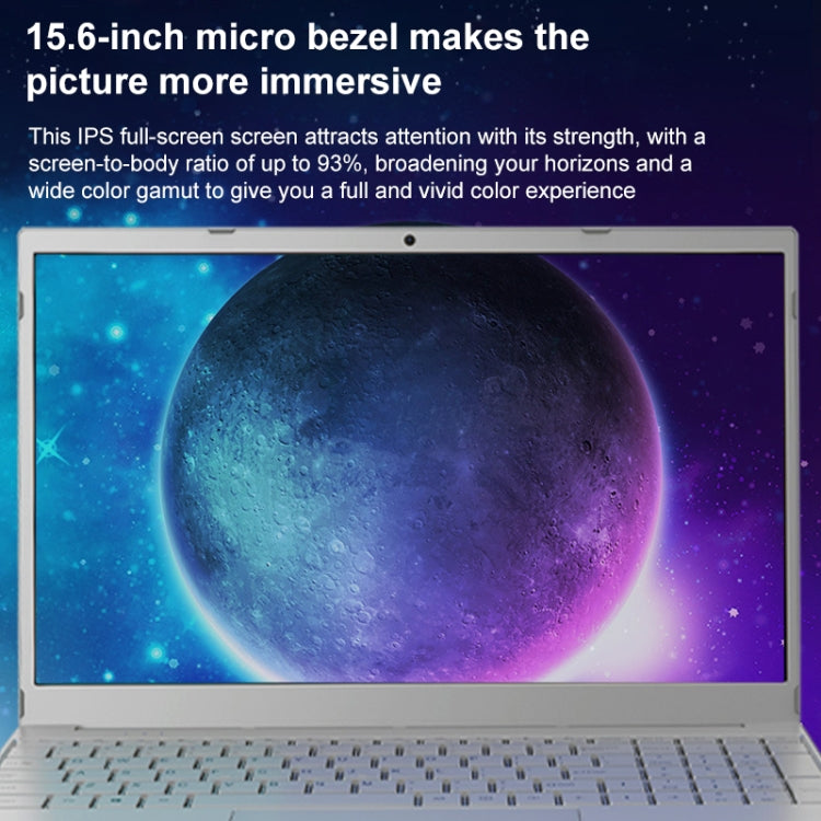 V8 15.6 inch Ultrathin Laptop, 16GB+128GB, Windows 10 Intel Processor N95 Quad Core(Silver) - Others by buy2fix | Online Shopping UK | buy2fix