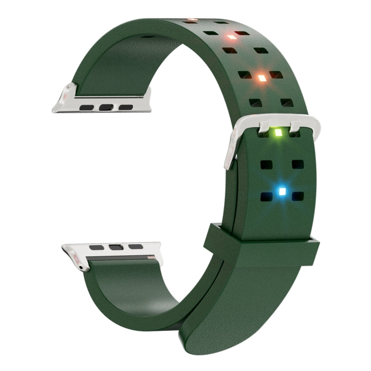 For Apple Watch Ultra 49mm Luminous Colorful Light Silicone Watch Band(Green) - Watch Bands by buy2fix | Online Shopping UK | buy2fix