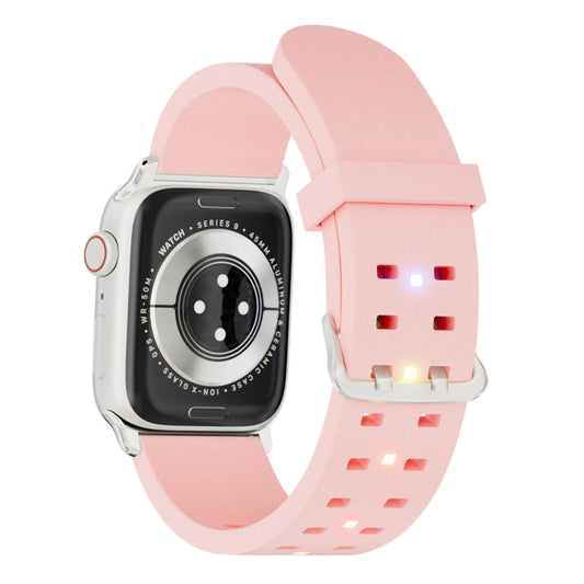 For Apple Watch Series 4 40mm Luminous Colorful Light Silicone Watch Band(Pink) - Watch Bands by buy2fix | Online Shopping UK | buy2fix