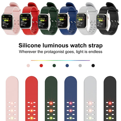 For Apple Watch Ultra 2 49mm Luminous Colorful Light Silicone Watch Band(Blue) - Watch Bands by buy2fix | Online Shopping UK | buy2fix