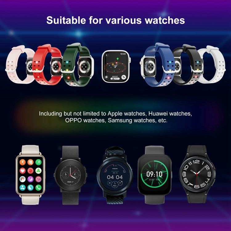 For Apple Watch Series 9 41mm Luminous Colorful Light Silicone Watch Band(Black) - Watch Bands by buy2fix | Online Shopping UK | buy2fix