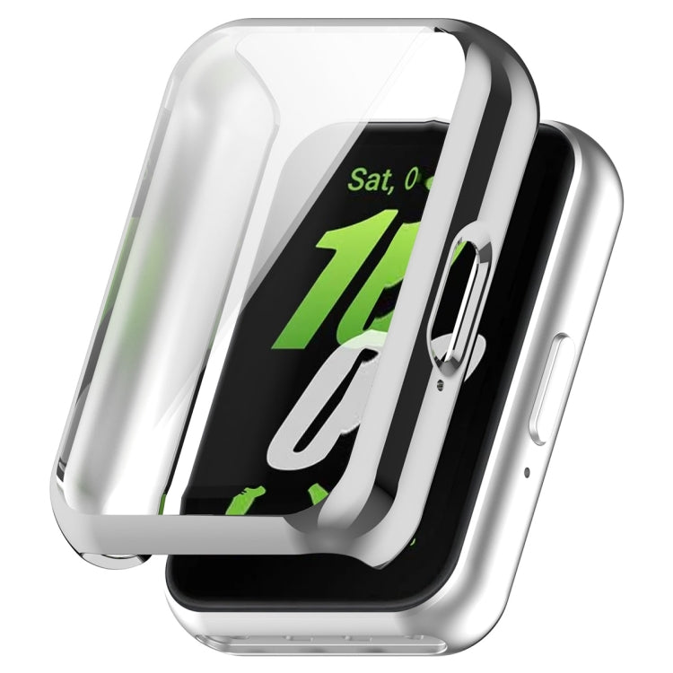 For Samsung Galaxy Fit 3 Full Coverage TPU Electroplated Watch Protective Case(Silver) - Watch Cases by buy2fix | Online Shopping UK | buy2fix