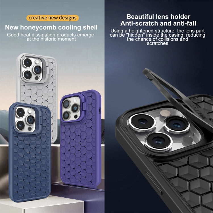 For iPhone 11 Pro Max Honeycomb Radiating Lens Holder Magsafe Phone Case(Grey) - iPhone 11 Pro Max Cases by buy2fix | Online Shopping UK | buy2fix