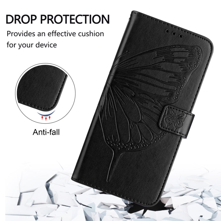 For Google Pixel 9 Pro XL Embossed Butterfly Leather Phone Case(Black) - Google Cases by buy2fix | Online Shopping UK | buy2fix