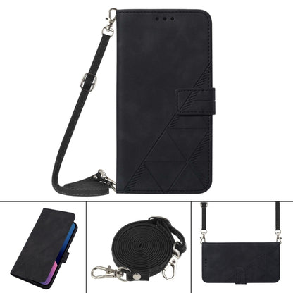 For Google Pixel 9 Pro Crossbody 3D Embossed Flip Leather Phone Case(Black) - Google Cases by buy2fix | Online Shopping UK | buy2fix