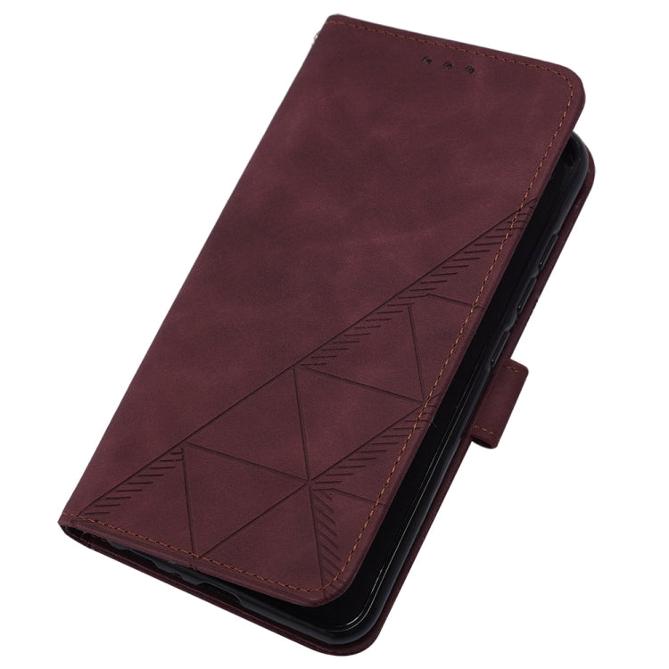 For Google Pixel 9 Pro Crossbody 3D Embossed Flip Leather Phone Case(Wine Red) - Google Cases by buy2fix | Online Shopping UK | buy2fix