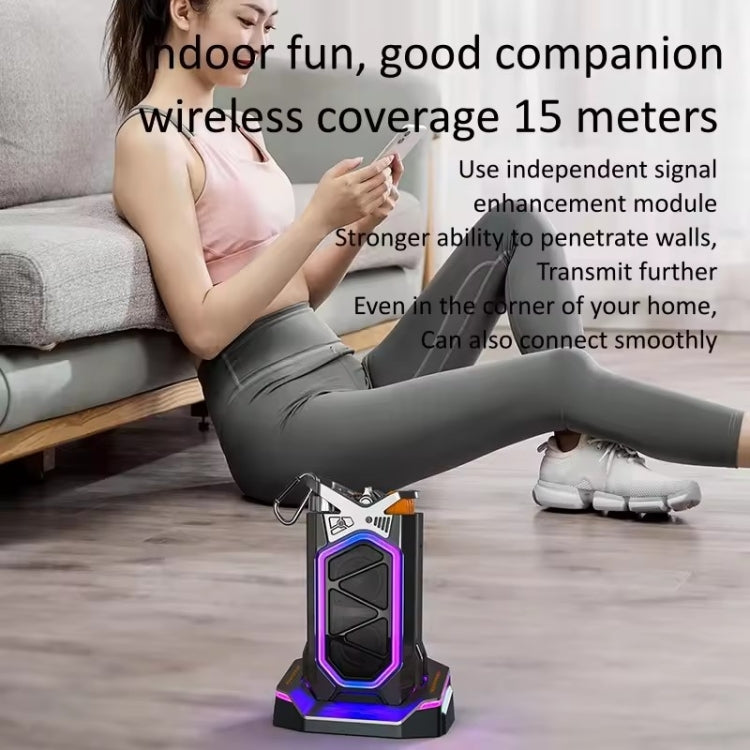 GQ-18 RGB Colorful Mech Mechanical Waterproof Wireless Bluetooth Desktop Subwoofer, Without Mic - Desktop Speaker by buy2fix | Online Shopping UK | buy2fix