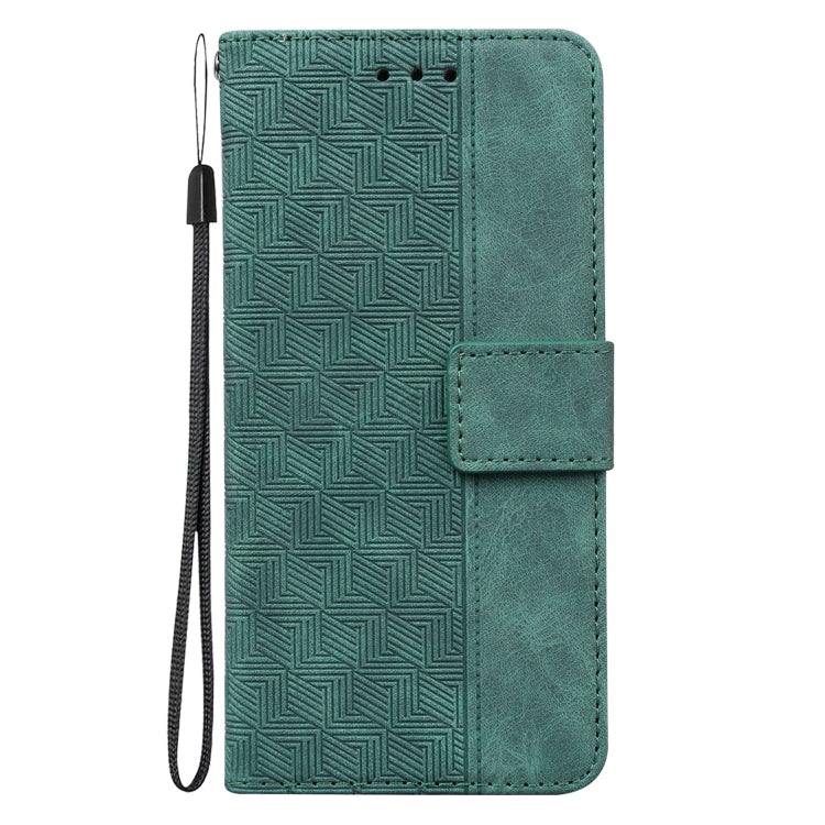 For Google Pixel 9 Geometric Embossed Leather Phone Case(Green) - Google Cases by buy2fix | Online Shopping UK | buy2fix