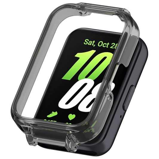 For Samsung Galaxy Fit 3 12mm Half Coverage Hollowed PC Watch Protective Case(Transparent Black) - Watch Cases by buy2fix | Online Shopping UK | buy2fix