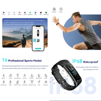 S5-4 Smart Bracelet IP68 Waterproof Heart Rate Sport Fitness Tracker Smart Watch(Blue) - Smart Wristbands by buy2fix | Online Shopping UK | buy2fix