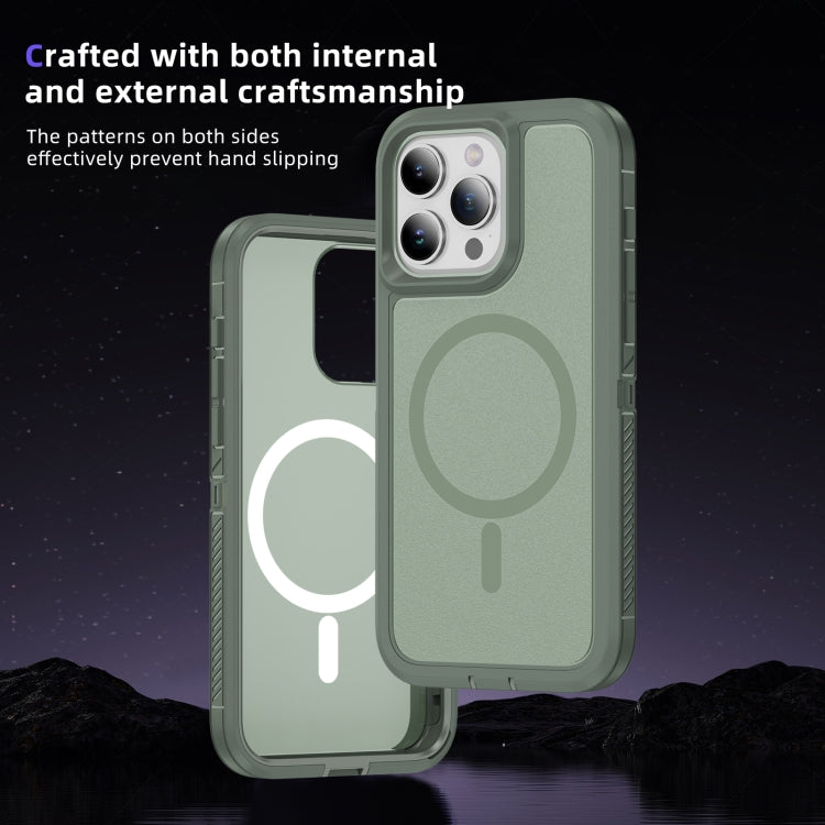 For iPhone 13 Pro Guard Magsafe Magnetic Ring Matte Phone Case(Green) - iPhone 13 Pro Cases by buy2fix | Online Shopping UK | buy2fix