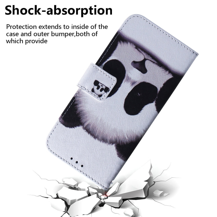 For Google Pixel 9 Pro Coloured Drawing Flip Leather Phone Case(Panda) - Google Cases by buy2fix | Online Shopping UK | buy2fix