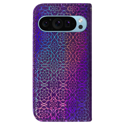 For Google Pixel 9 Pro Colorful Magnetic Buckle Leather Phone Case(Purple) - Google Cases by buy2fix | Online Shopping UK | buy2fix