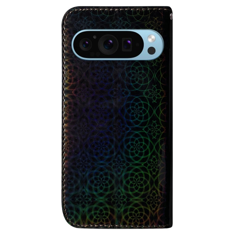 For Google Pixel 9 Colorful Magnetic Buckle Leather Phone Case(Black) - Google Cases by buy2fix | Online Shopping UK | buy2fix