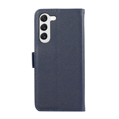 For Samsung Galaxy S22 5G ABEEL Side-Magnetic Litchi Pattern Leather RFID Phone Case(Blue) - Galaxy S22 5G Cases by buy2fix | Online Shopping UK | buy2fix
