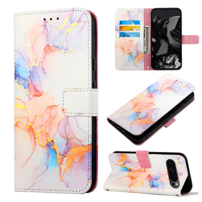 For Google Pixel 9 Pro PT003 Marble Pattern Flip Leather Phone Case(Galaxy Marble White) - Google Cases by buy2fix | Online Shopping UK | buy2fix