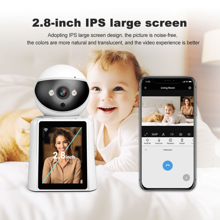 Srihome SH053 2MP 2.8 inch IPS Screen Smart IP Camera Baby Monitor(EU Plug) - Baby Monitor by SriHome | Online Shopping UK | buy2fix
